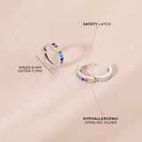 Sterling Silver In Season Rainbow Huggie Earrings