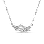 Sterling Silver CZ Cluster Necklace