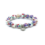 Kids Clay Bead Bracelet - White Floral