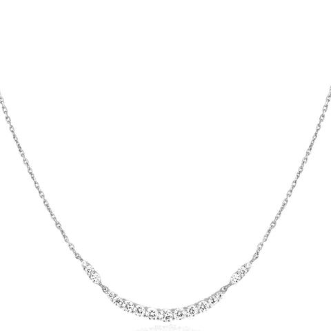 Silver Arc Pavé Necklace