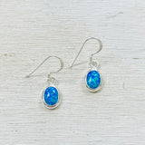 Sterling Silver Created Opal Earrings