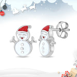 Sterling Silver Snowman Earrings