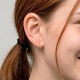 Sterling Silver Gold Plated Bead Hoop Earrings