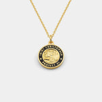 Medium St. Christopher Surf Necklace, Gold/Black