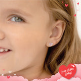 Sterling Silver In Season Pink Heart Earrings