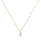 Gold Shell Pearl Drop Pendant Necklace