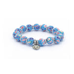 Kids Clay Bead Bracelet - Blue Floral