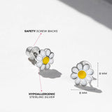 Sterling Silver Child In Season Daisy Earrings