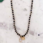 Fashion Grey Beaded Charm Necklace