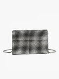 Laeticia Rhinestone Crossbody- Black/Silver