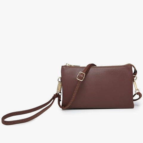 Riley Dark Chocolate Wristlet/Crossbody