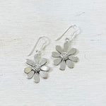 Sterling Silver Flower Dangle Earrings