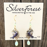 Silver Forest Purple Hummingbird On Filigree Earrings