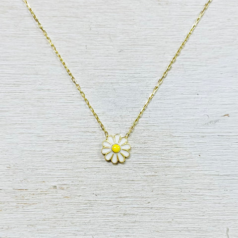 Sterling Silver Gold Plated Daisy Necklace