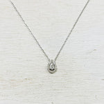 Sterling Silver CZ Teardrop Necklace