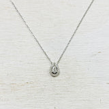 Sterling Silver CZ Teardrop Necklace