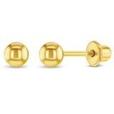 Sterling Silver Gold Plated Child Ball Stud Earrings-4mm