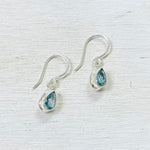 Sterling Silver Aquamarine Teardrop Earrings