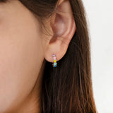 Sterling Silver In Season Multicolor Heart Earrings