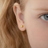 Sterling Silver Gold Plated Child Ball Stud Earrings-4mm