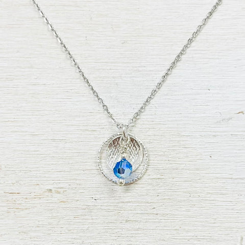 Sterling Silver September Circle Necklace