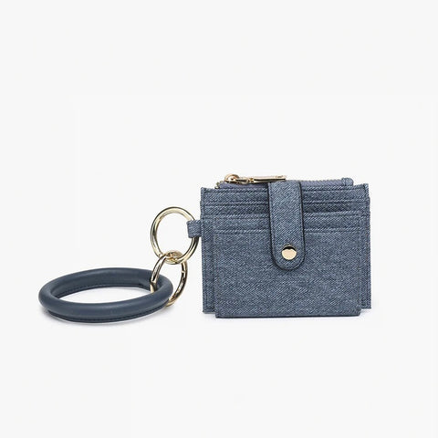 Sammie Card Wallet with Ring Handle - Denim