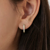 Sterling Silver Gold Plated CZ Hoop Earrings
