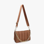 Lala Chocolate Quilted Chain Crossbody