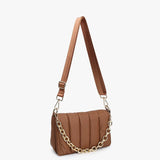 Lala Chocolate Quilted Chain Crossbody