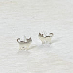 Sterling Silver Cat Stud Earrings