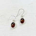 Sterling Silver Amber Round Earrings