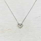 Sterling Silver Heart in a Heart Necklace