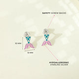 Sterling Silver Mermaid Tail Earrings