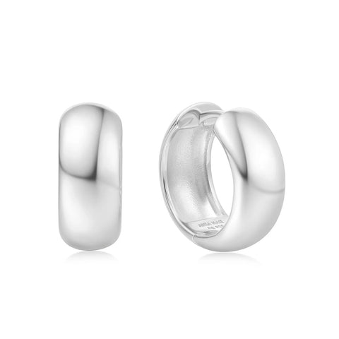 Silver Chubby Medium Huggie Hoops