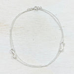 Sterling Silver Double Strand Infinity Anklet