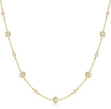 Gold Mint Green Station Necklace