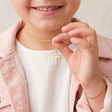 Sterling Silver Gold Plated Childs Cross Necklace