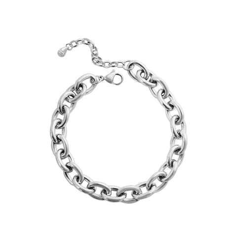Isla Silver Bold Oval Link Bracelet