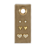 Set of 3 Plated Stud Earings