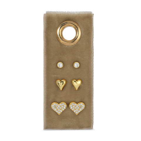 Set of 3 Plated Stud Earings