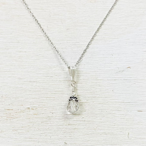 Sterling Silver April Necklace