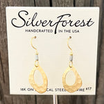 Silver Forest Hammered Abstract Circle Earrings