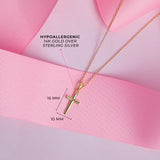 Sterling Silver Gold Plated Childs Cross Necklace