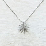 Sterling Silver CZ Starburst Necklace