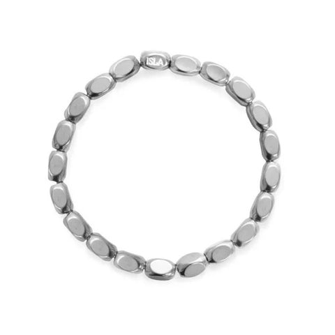 Isla Silver Block Party Stretch Bracelet- 5mm