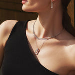 Silver Oval Hoop Necklace