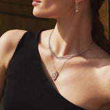 Silver Oval Hoop Necklace