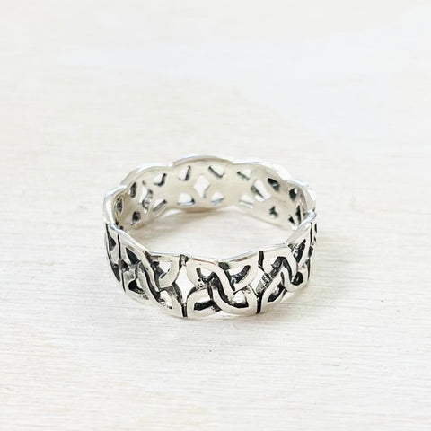Sterling Silver Irish Celtic Ring- Size 10