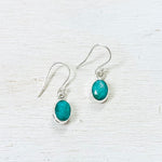 Sterling Silver Emerald Dangle Earrings