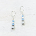 Sterling Silver Blue Beaded Earrings